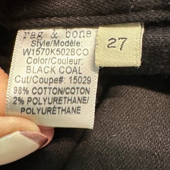 rag & bone Women's Black Crop Flare Frayed Skinny High-Rise Jeans, Size 27, EUC - Picture 4 of 6